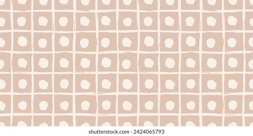 Trendy aesthetic abstract seamless pattern with geometric print. Minimalistic Organic brush stroke, ink texture. Simple design for wallpaper, textile, wrapping, packing, fabric, branding, decoration.