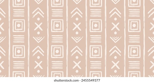 Trendy aesthetic abstract seamless pattern with geometric print. Minimalistic Organic brush stroke, ink texture. Simple design for wallpaper, textile, wrapping, packing, fabric, branding, decoration.