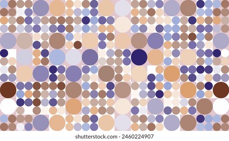 Trendy aesthetic abstract seamless pattern with geometric print. Lots of colorful circles. Simple design for wallpaper, textiles, packaging, fabric, branding, decor.