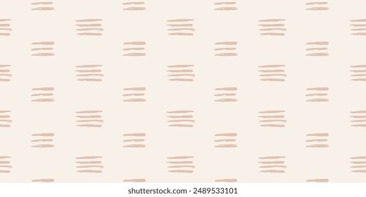 Trendy aesthetic abstract seamless pattern with geometric print. Minimalistic Organic brush stroke, ink texture. Simple design for wallpaper, textile, wrapping, packing, fabric, branding, decoration.