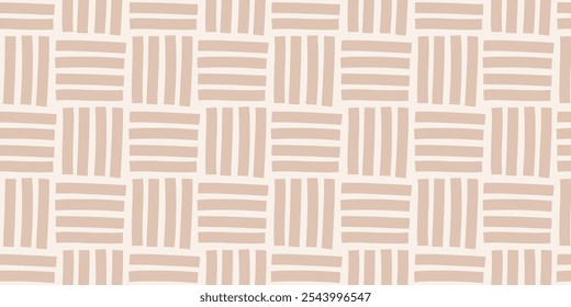 Trendige ästhetische abstrakte nahtlose Muster mit geometrischen Druck. Minimalistischer organischer Pinselstrich, Tintenstruktur. Einfaches Design für Tapete, Textil, Verpackung, Verpackung, Stoff, Branding, Dekoration.
