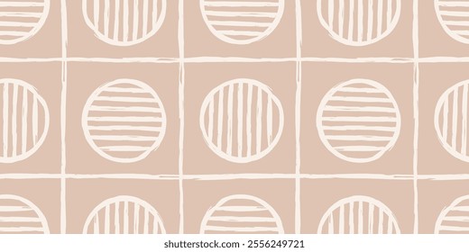 Trendy aesthetic abstract seamless pattern with geometric print. Minimalistic Organic brush stroke, ink texture. Simple design for wallpaper, textile, wrapping, packing, fabric, branding, decoration.
