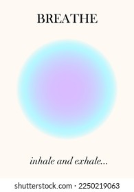 Trendy aesthetic gradient poster with positive words