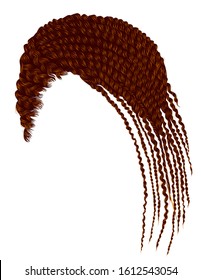 Trendy African Hair Cornrows. Realistic 3d.
 fashion Beauty Style.