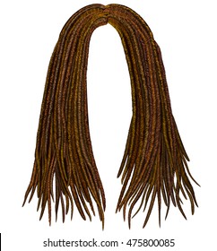 trendy african long  hair dreadlocks . realistic  3d . fashion beauty style .
