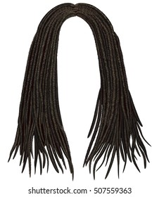 trendy african long  hair dreadlocks . realistic  3d . fashion beauty style .
