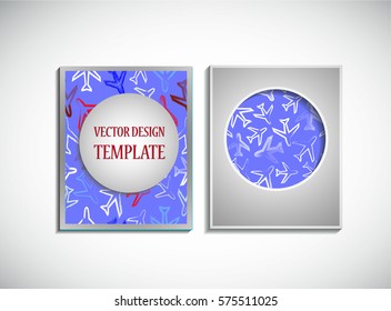 Trendy airplane cards design . Minimal modern style . Geometric pattern . Motion wallpaper element. For web and  paper art , brochure , poster, booklet, backgrounds or covers. Traveling flyer.Tourism.