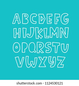 Trendy Alphabet. ABC Hand Lettering. Handwritten Typographic Design For Poster, Banner, Brochure, Invitation, Card