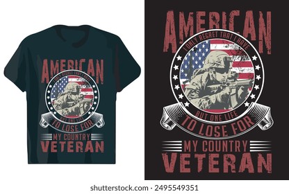  Trendy American Veteran T-Shirt Design