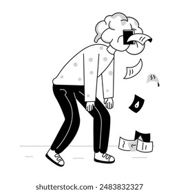 Trendy Amnesia Doodle Mini Illustrationen