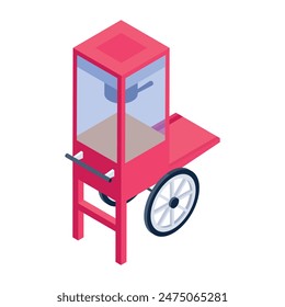 Trendy Amusement Park Isometric Icons