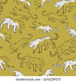 Trendy animal pattern. Fashionable wild leopard print background. Modern panther animal fabric textile print design. Stylish vector illustration.