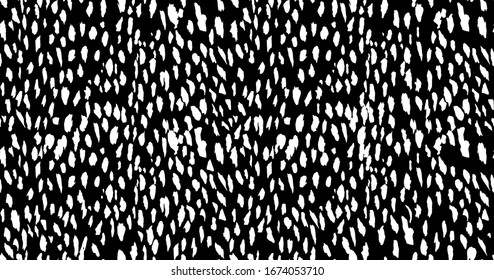 Trendy animal skin pattern. Fashionable wild leopard print background. Modern panther animal fabric textile print design. Stylish black and white vector illustration.