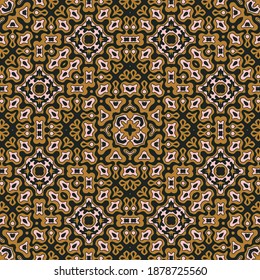 Motivos árabes de moda para diseño vectorial sin fisuras. Ornamento continuo de la moda. Patrón interminable de papel tapiz. Diseño de época. La decoración interior está impresa.