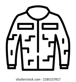 Trendy army jacket line icon