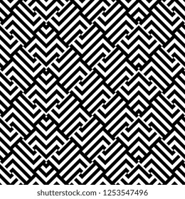 Trendy art deco seamless pattern vector illustration black and white colors