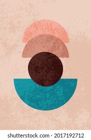 Trendy artistic abstract background. 20s geometric design poster, vector template with primitive shapes elements. Design for wall decoration, postcard, poster or brochure.