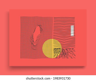 Fondo artístico abstracto moderno con puntos y líneas. Plantilla de diseño de portada. Ilustración vectorial para banner, volante o presentación.