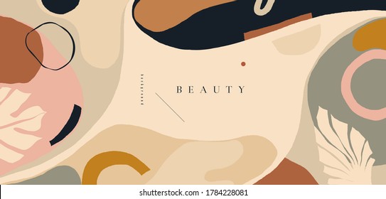 Trendy artistic abstract background template. Modern hand drawn vector illustration.