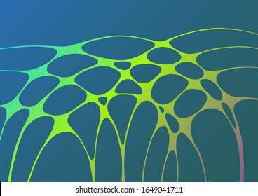 Trendy artwork with abstract marble grid. Mixed teal blue green structure. Unusual background for poster, card, invitation. Marbleized effect background. Marine smooth geometric graphic design.
