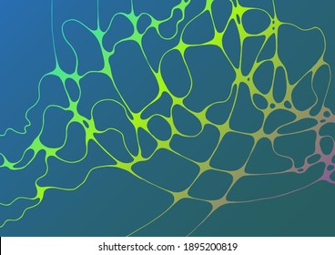 Trendy artwork with abstract marble grid. Mixed teal blue green structure. Unusual background for poster, card, invitation. Marbleized effect background. Marine smooth geometric graphic design.