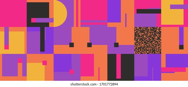 Trendy artwork pattern with abstract vector geometric shapes and organic natural textures. Simple form bold graphic design, useful for web art, invitation cards, posters, prints, textile, backgrounds