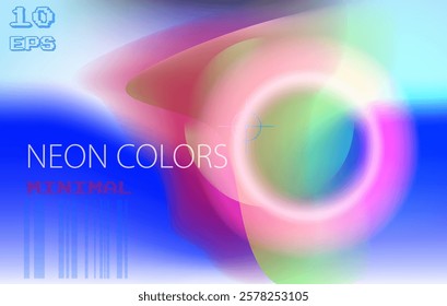 Trendy aura style background with light neon colorful blurred gradient. Modern wallpaper design for poster, website, placard, cover, advertising.