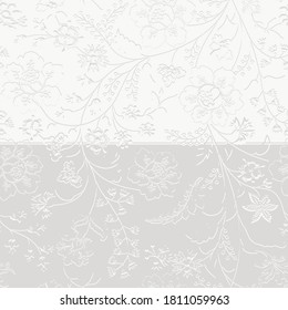 Trendy autumn/winter white, light silver colours artistic elegance and fresh geometric floral vector seamless pattern design   