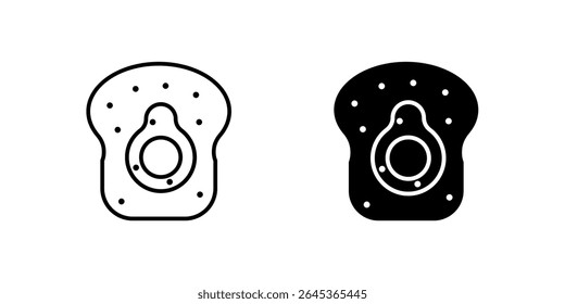 Trendy avocado toast food icon set representing healthy breakfast, brunch, and nutritious meals. Ideal for food blogs, cafes, and healthy eating themes.
