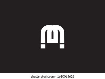Trendy awesome artistic black and white color monogram M, m initial based Alphabet icon logo template