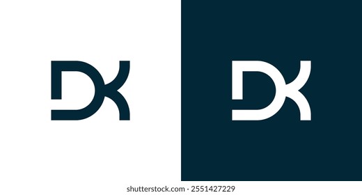 Trendy awesome artistic D K and K D CK KC initial based Alphabet icon logo.