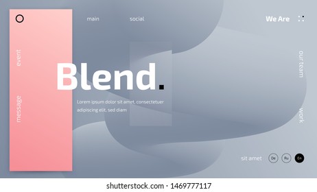 Trendy background with 3d gradient shape, fluid geometric minimalistic shapes, website template, futuristic concept design