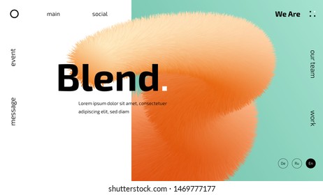 Trendy background with 3d gradient shape, fluid geometric minimalistic shapes, website template, futuristic concept design