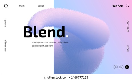 Trendy background with 3d gradient shape, fluid geometric minimalistic shapes, website template, futuristic concept design