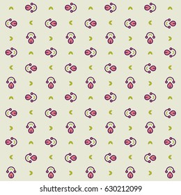 Trendy background with abstract flowers icons in flat design.