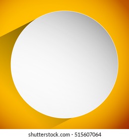 Trendy background with blank circle badge casting shadow