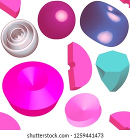 Trendy background with colored 3D abstract elements. Modern design.Universal vector background for posters, banners, flyers, cards. 