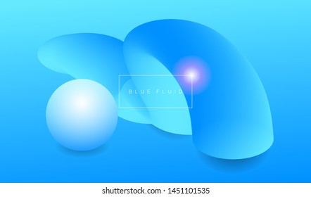 Trendy background with deep blue gradients and vibrant colors. Futuristic fluid vector design. 