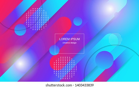 Trendy background with deep gradients and vibrant colors. Futuristic geometric vector design. 