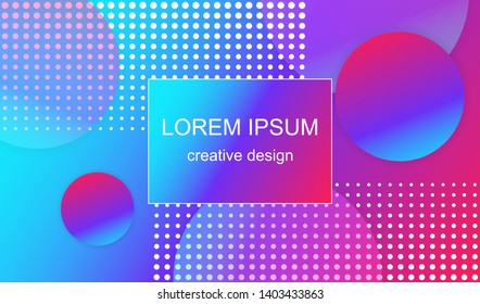 Trendy background with deep gradients and vibrant colors. Futuristic geometric fluid vector design. 