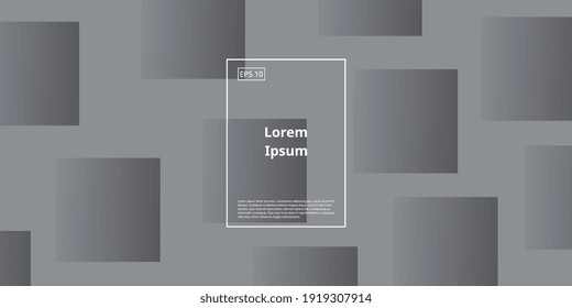 Trendy background with geometric square element in grey color