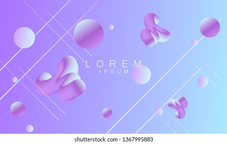 Trendy background with gradient abstract shapes. Futuristic minimal fluid vector design.