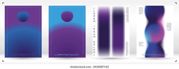 Trendy Background with Gradient Mesh Holographic Shapes. Vector Template Design for your Business. Minimal Print Set for Your Identity Style. 
