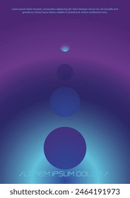 Trendy Background with Gradient Mesh Holographic Shapes. Vector Cover Design for your Business. Minimal Print Set in Purple Blue Colors for Your Identity Style. 