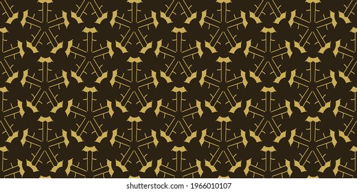 Trendy background pattern with ethnic ornament on black background, wallpaper. Seamless pattern, texture. Vector illustration