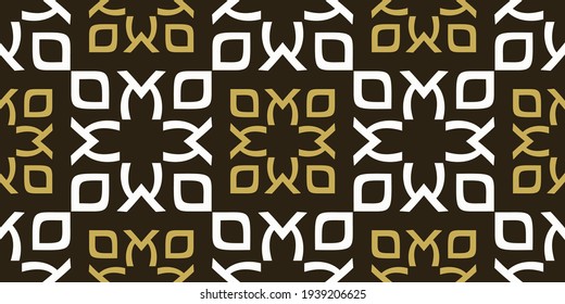 trendy background pattern with geometric ornament on a black background. Wallpaper texture for your design. Vector graphics