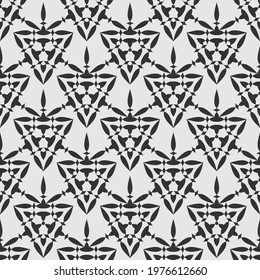 Trendy background pattern with geometric ornament on white backdrop, wallpaper. Seamless pattern, texture. Vector image