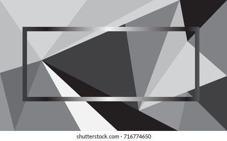 Trendy background with shapes and shiny frame. Template for text.