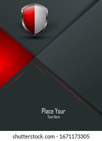 fondo moderno con escudo y espacio para copiar. Elementos para su sitio web, carteles, revistas, informes anuales. Eps10