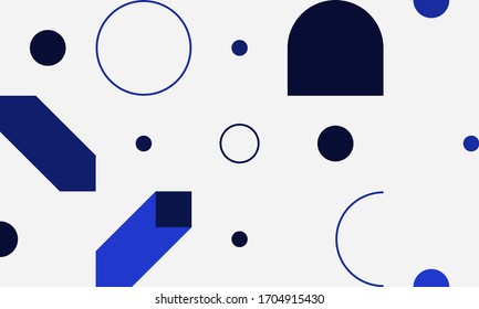 Trendy background with simple shapes. Colorful geometric pattern in 80s-90s styles. Great for a poster design, fabric print, wallpaper, wrapping paper.